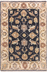handmade Traditional Kafkaz Grey Ivory Hand Knotted RECTANGLE 100% WOOL area rug 2 x 3
